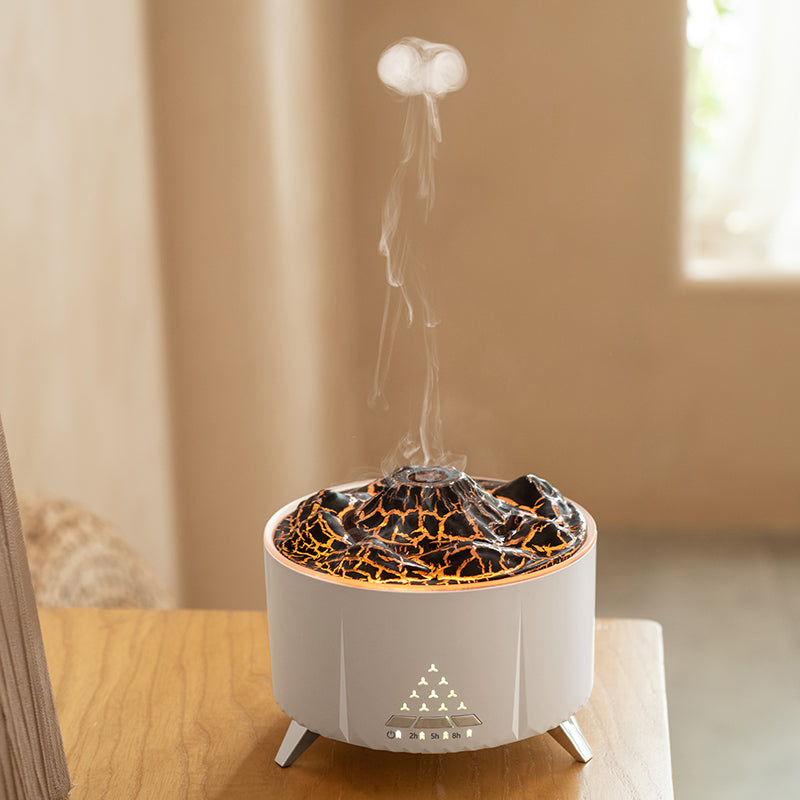 Top Sale Flame Aroma Diffuser Air Humidifier Home Aromatherapy Fire Ultrasonic Essential Oil Diffuser With Bluetooth Speaker White Noise