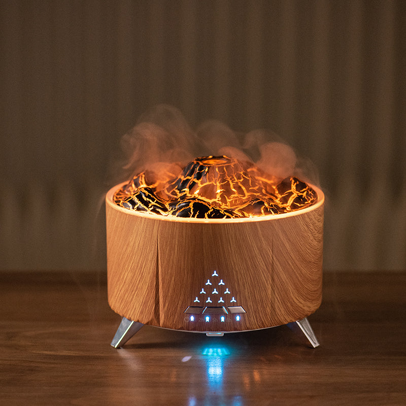 Top Sale Flame Aroma Diffuser Air Humidifier Home Aromatherapy Fire Ultrasonic Essential Oil Diffuser With Bluetooth Speaker White Noise